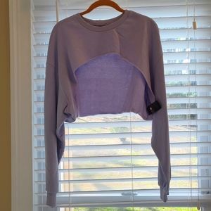 H&M Crop Sweatshirt Lilac Size Large